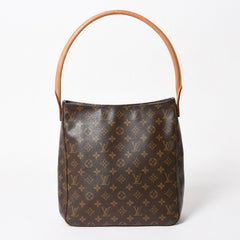 LOUIS VUITTON ルイヴィトン ルーピングGM ワンショルダーバッグ M51145 モノグラム PVC レザー ブラウン ゴールド金具 美品 中古 4a005672