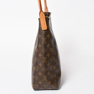 LOUIS VUITTON ルイヴィトン ルーピングGM ワンショルダーバッグ M51145 モノグラム PVC レザー ブラウン ゴールド金具 美品 中古 4a005672