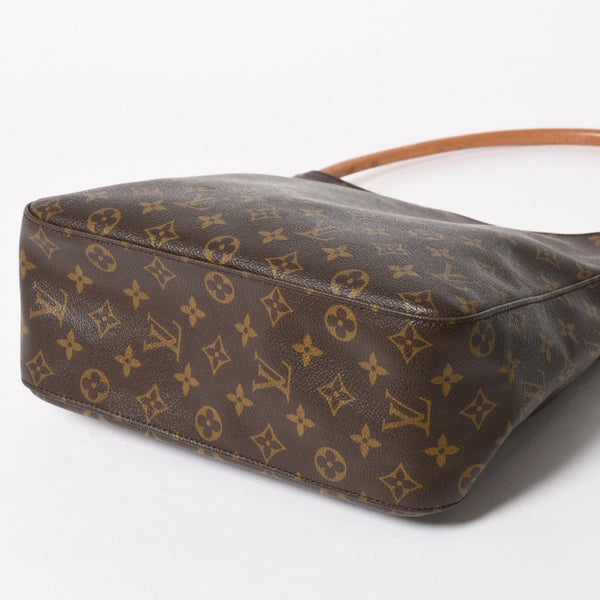 LOUIS VUITTON ルイヴィトン ルーピングGM ワンショルダーバッグ M51145 モノグラム PVC レザー ブラウン ゴールド金具 美品 中古 4a005672