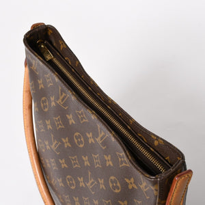 LOUIS VUITTON ルイヴィトン ルーピングGM ワンショルダーバッグ M51145 モノグラム PVC レザー ブラウン ゴールド金具 美品 中古 4a005672