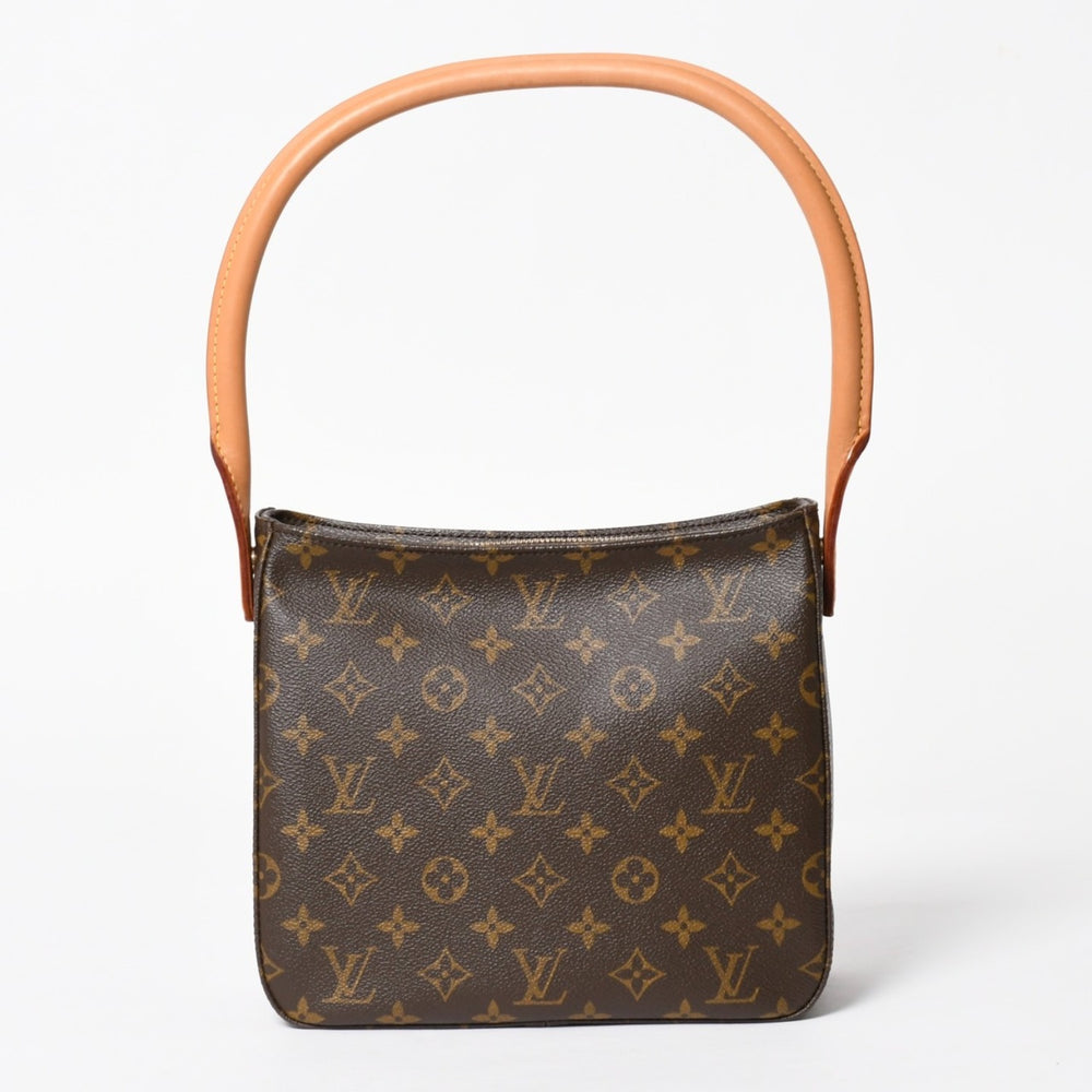 極美品 LOUIS VUITTON ルイヴィトン ルーピングMM ワンショルダーバッグ M51146 モノグラム PVC レザー ブラウン ゴールド金具 中古 4a005659
