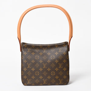 Very Good Condition LOUIS VUITTON Looping MM One Shoulder Bag M51146 Monogram PVC Leather Brown Gold Hardware Used 4a005659