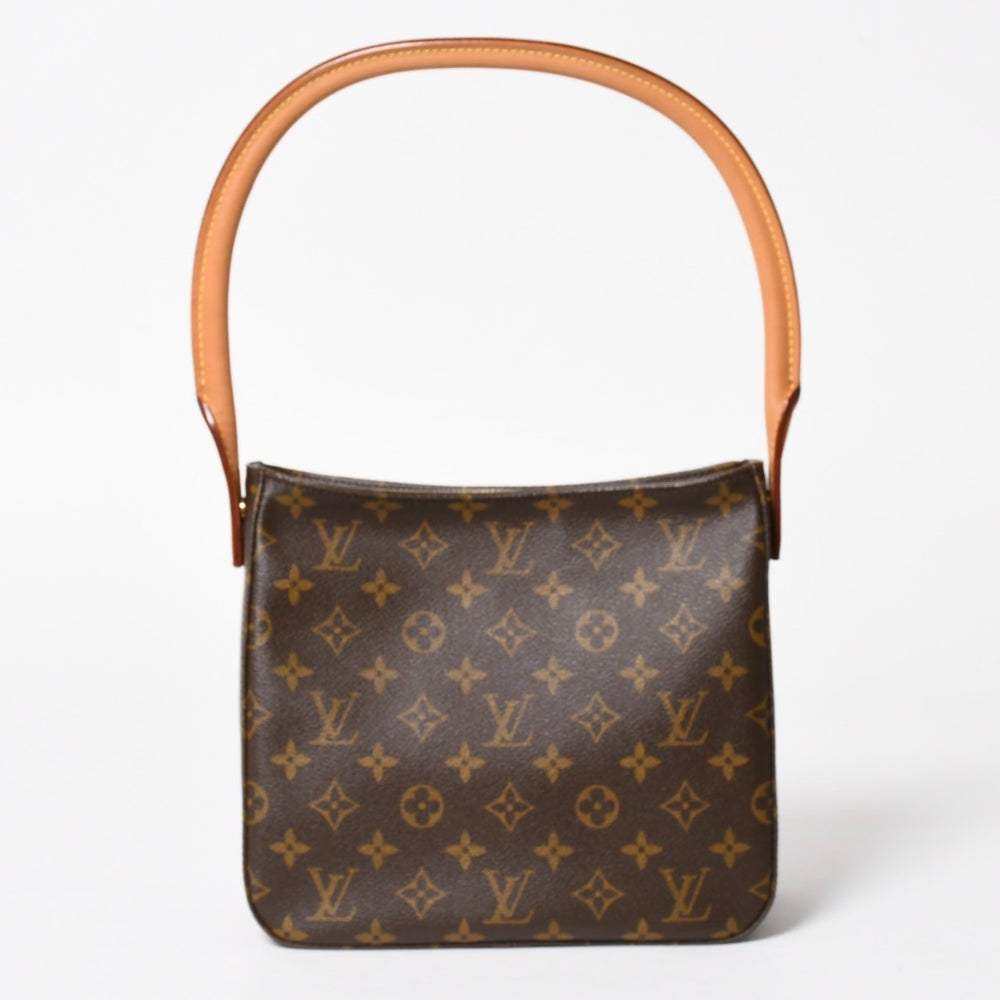 極美品 LOUIS VUITTON ルイヴィトン ルーピングMM ワンショルダーバッグ M51146 モノグラム PVC レザー ブラウン ゴールド金具 中古 4a005659