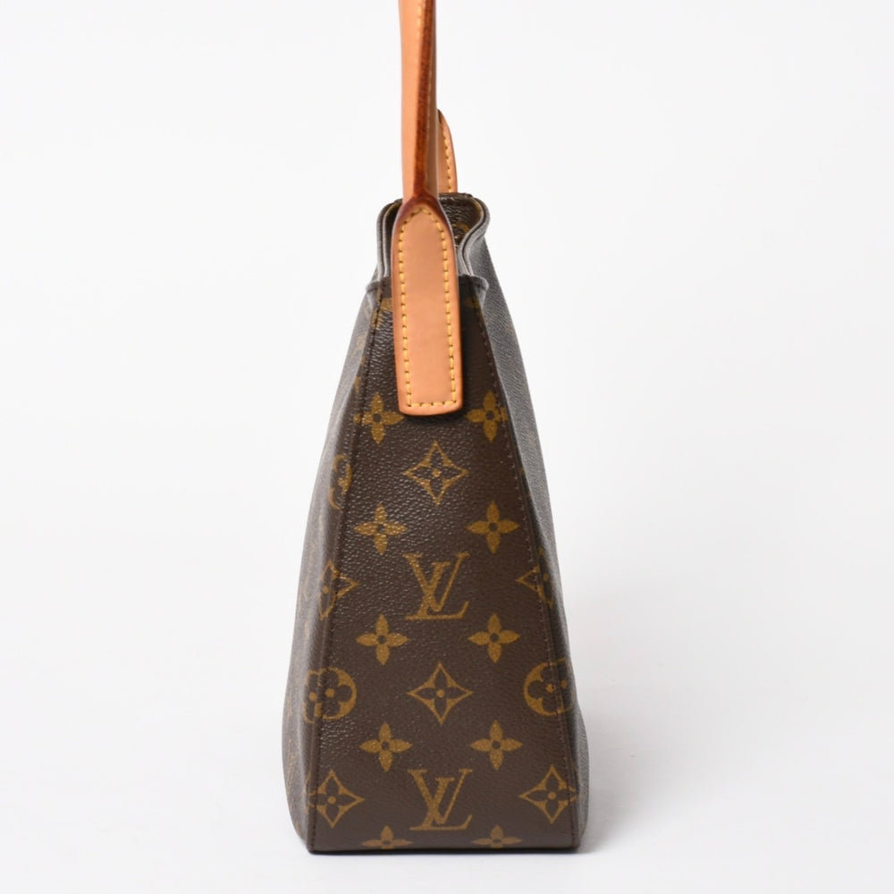極美品 LOUIS VUITTON ルイヴィトン ルーピングMM ワンショルダーバッグ M51146 モノグラム PVC レザー ブラウン ゴールド金具 中古 4a005659