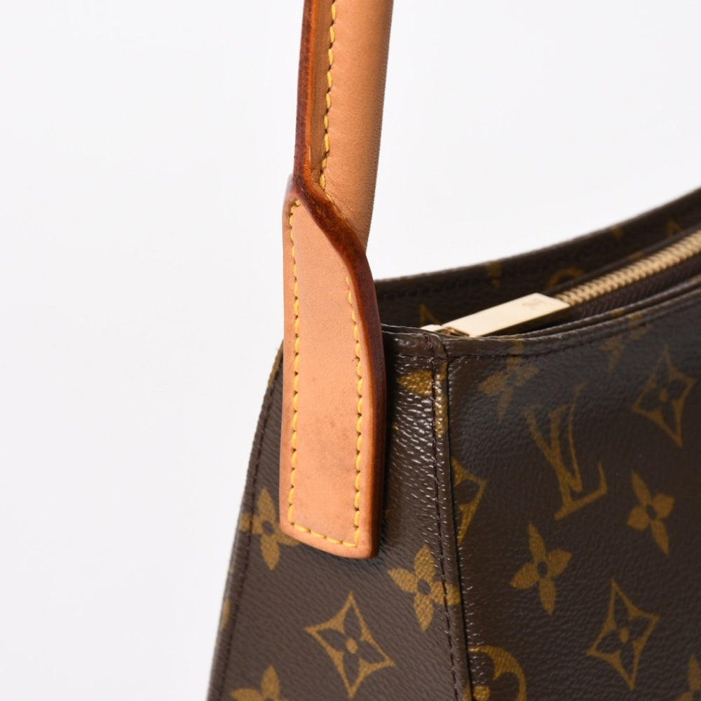 極美品 LOUIS VUITTON ルイヴィトン ルーピングMM ワンショルダーバッグ M51146 モノグラム PVC レザー ブラウン ゴールド金具 中古 4a005659