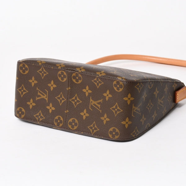 Very Good Condition LOUIS VUITTON Looping MM One Shoulder Bag M51146 Monogram PVC Leather Brown Gold Hardware Used 4a005659