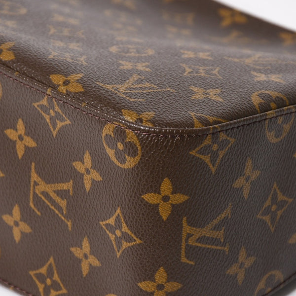 Very Good Condition LOUIS VUITTON Looping MM One Shoulder Bag M51146 Monogram PVC Leather Brown Gold Hardware Used 4a005659