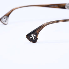 将图片加载到图库查看器，極美品 CHROME HEARTS クロムハーツ SNEAKY PETE スニーキー ピート 伊達メガネ BSフレア CHプラス装飾 クリアブラウン 中古 4a005734