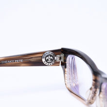将图片加载到图库查看器，極美品 CHROME HEARTS クロムハーツ SNEAKY PETE スニーキー ピート 伊達メガネ BSフレア CHプラス装飾 クリアブラウン 中古 4a005734