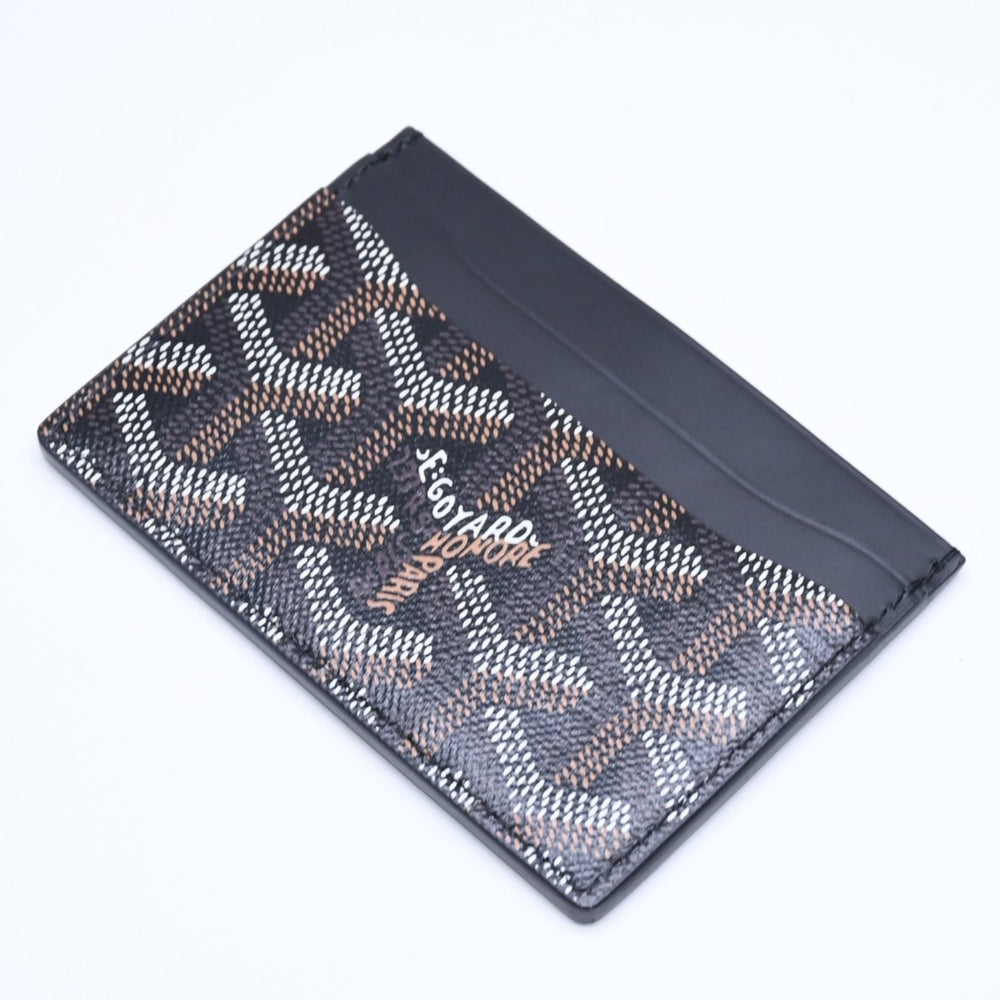 New and unused GOYARD Saint-Sulpice Herringbone Card Case Black PVC Leather Used 4a005444