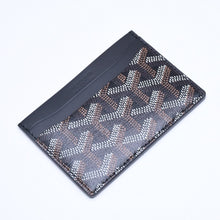 画像をギャラリービューアに読み込む, 新品未使用品 GOYARD ゴヤール サンシュルピス ヘリンボーン カードケース ブラック PVC レザー 中古 4a005444