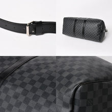 画像をギャラリービューアに読み込む, 極美品 LOUIS VUITTON ルイヴィトン キーポルバンドリエール55 ボストンバッグ N41413 ダミエグラフィット ブラック 中古 4a005636