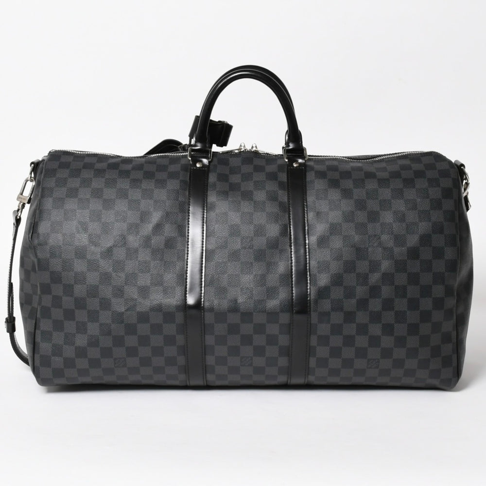 極美品 LOUIS VUITTON ルイヴィトン キーポルバンドリエール55 ボストンバッグ N41413 ダミエグラフィット ブラック 中古 4a005636