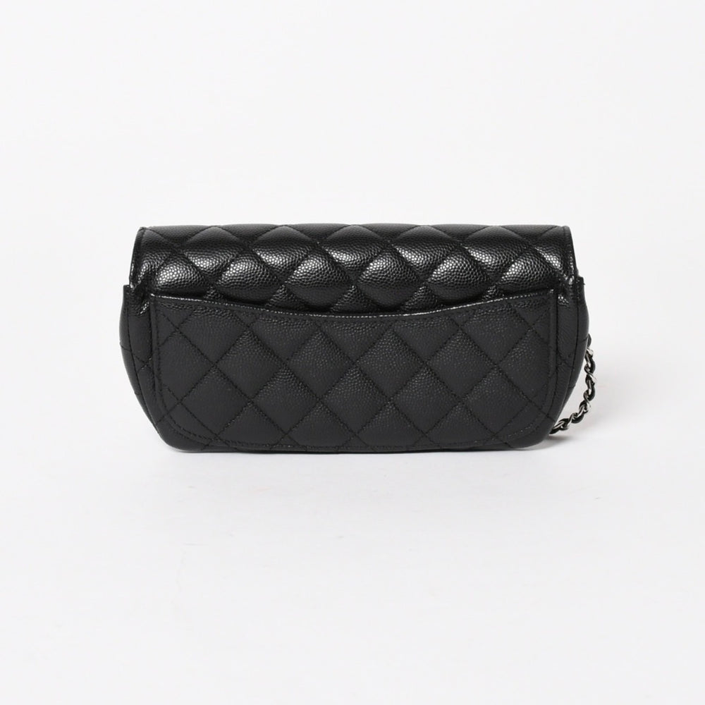 New and unused CHANEL Classic Eyewear Case AP2044 31s Coco Mark Caviar Skin Black Silver Hardware Used 4a005670