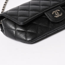 画像をギャラリービューアに読み込む, 新品未使用 CHANEL シャネル クラシック アイウェア ケース AP2044 31番台 ココマーク キャビアスキン ブラック シルバー金具 中古 4a005670
