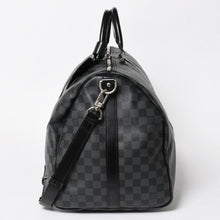 画像をギャラリービューアに読み込む, 極美品 LOUIS VUITTON ルイヴィトン キーポルバンドリエール55 ボストンバッグ N41413 ダミエグラフィット ブラック 中古 4a005636