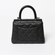 画像をギャラリービューアに読み込む, 新品同様 CHANEL シャネル ココハンドル16 Nano 2WAYバッグ ランダム番台 ココマーク キャビアスキン ブラック ゴールド金具 中古 4a005641