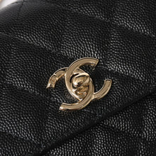 画像をギャラリービューアに読み込む, 新品同様 CHANEL シャネル ココハンドル16 Nano 2WAYバッグ ランダム番台 ココマーク キャビアスキン ブラック ゴールド金具 中古 4a005641