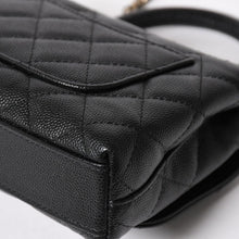 画像をギャラリービューアに読み込む, 新品同様 CHANEL シャネル ココハンドル16 Nano 2WAYバッグ ランダム番台 ココマーク キャビアスキン ブラック ゴールド金具 中古 4a005641