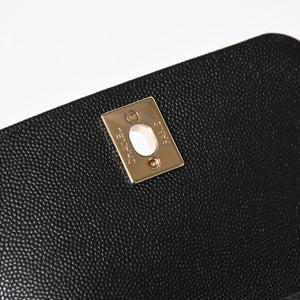新品同様 CHANEL シャネル ココハンドル16 Nano 2WAYバッグ ランダム番台 ココマーク キャビアスキン ブラック ゴールド金具 中古 4a005641