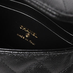 新品同様 CHANEL シャネル ココハンドル16 Nano 2WAYバッグ ランダム番台 ココマーク キャビアスキン ブラック ゴールド金具 中古 4a005641