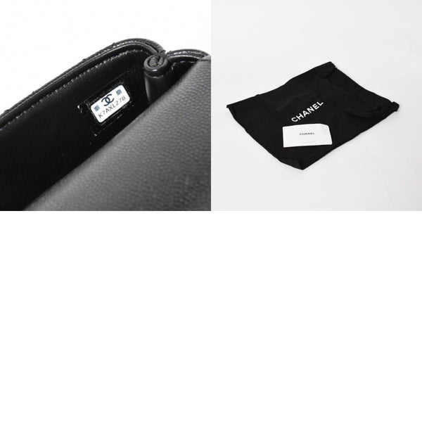 新品同様 CHANEL シャネル ココハンドル16 Nano 2WAYバッグ ランダム番台 ココマーク キャビアスキン ブラック ゴールド金具 中古 4a005641
