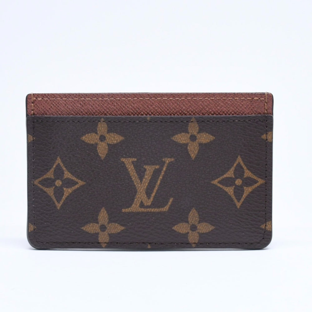 Like new LOUIS VUITTON Porte Carte Sample Card Case M61733 Monogram Canvas Brown Used 4a005445