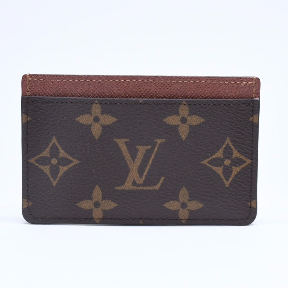 Like new LOUIS VUITTON Porte Carte Sample Card Case M61733 Monogram Canvas Brown Used 4a005445