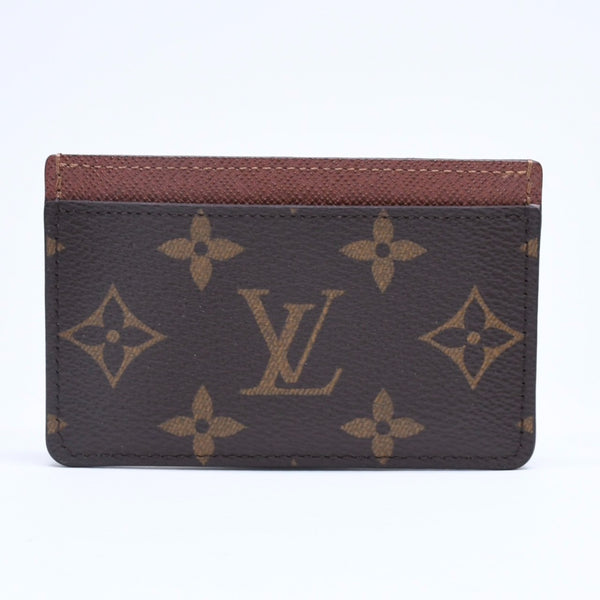 Like new LOUIS VUITTON Porte Carte Sample Card Case M61733 Monogram Canvas Brown Used 4a005445