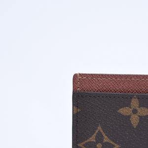 Like new LOUIS VUITTON Porte Carte Sample Card Case M61733 Monogram Canvas Brown Used 4a005445