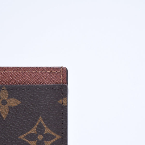 Like new LOUIS VUITTON Porte Carte Sample Card Case M61733 Monogram Canvas Brown Used 4a005445