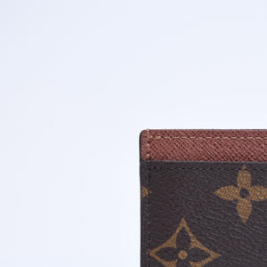 Like new LOUIS VUITTON Porte Carte Sample Card Case M61733 Monogram Canvas Brown Used 4a005445