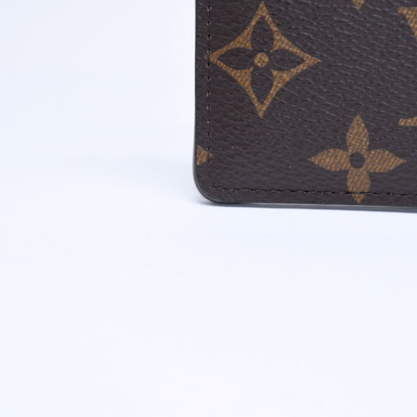Like new LOUIS VUITTON Porte Carte Sample Card Case M61733 Monogram Canvas Brown Used 4a005445
