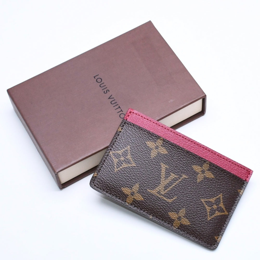 新品未使用品 LOUIS VUITTON ルイヴィトン カードケース ポルト カルト・サーンプル M60703 モノグラムキャンバス ブラウン フューシャ 中古 4a005660