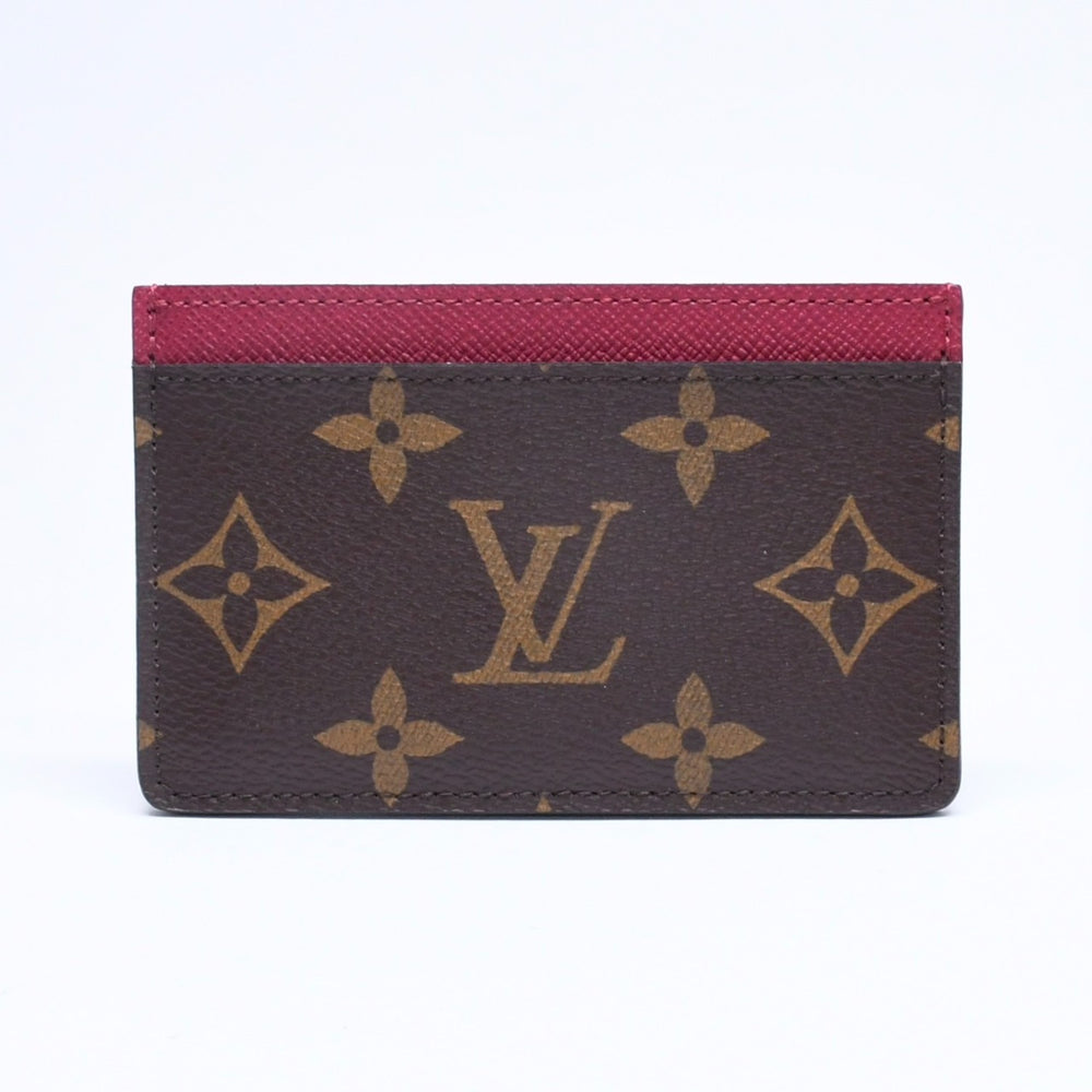 新品未使用品 LOUIS VUITTON ルイヴィトン カードケース ポルト カルト・サーンプル M60703 モノグラムキャンバス ブラウン フューシャ 中古 4a005660