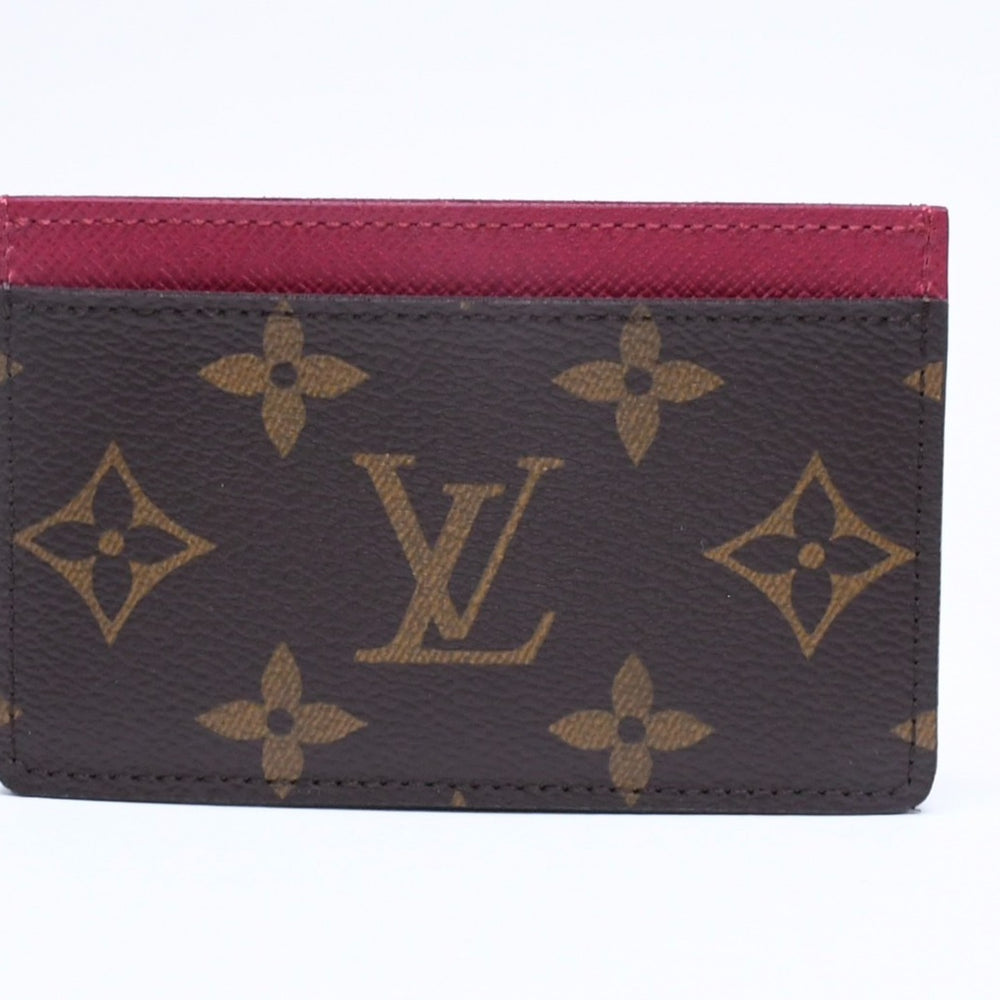 新品未使用品 LOUIS VUITTON ルイヴィトン カードケース ポルト カルト・サーンプル M60703 モノグラムキャンバス ブラウン フューシャ 中古 4a005660