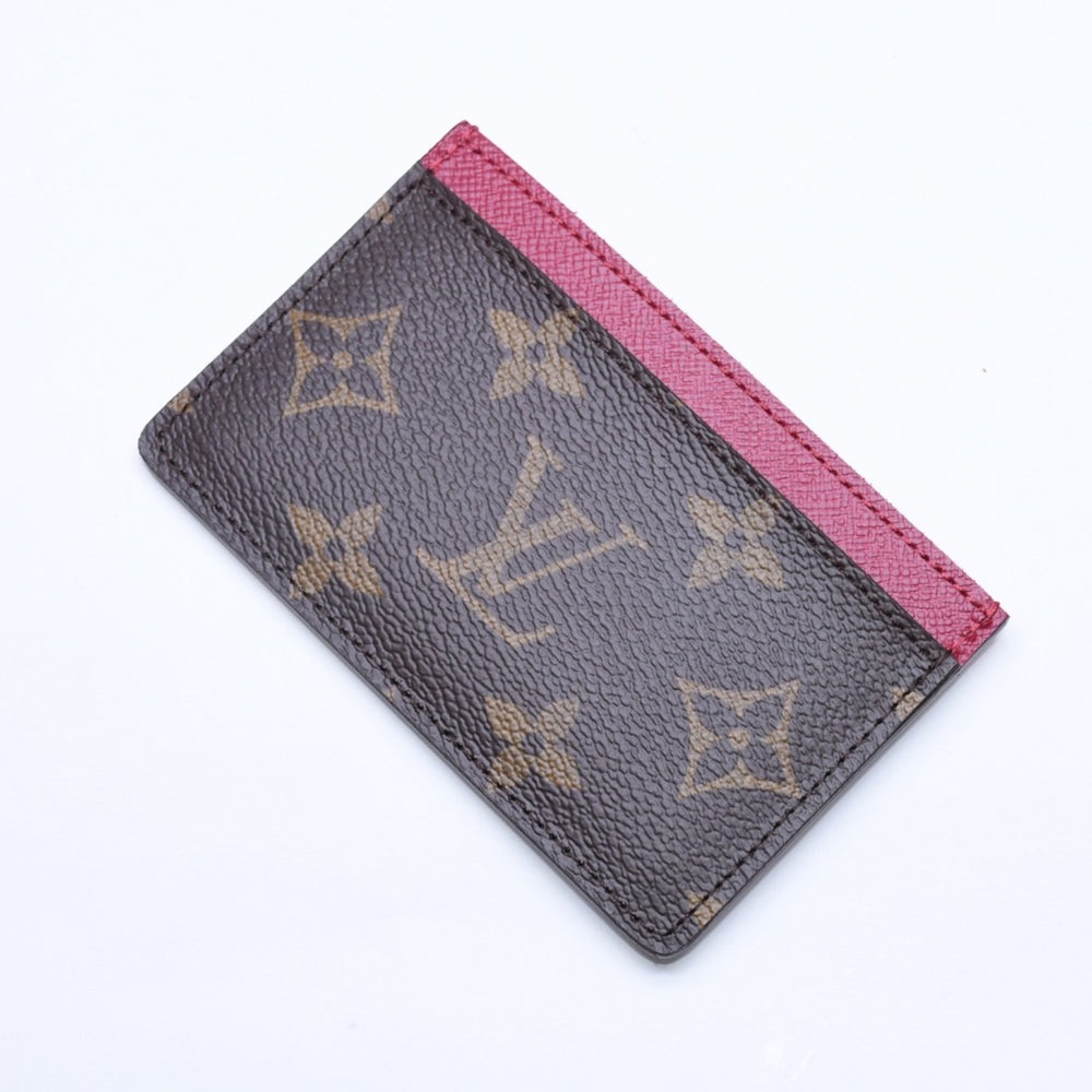 新品未使用品 LOUIS VUITTON ルイヴィトン カードケース ポルト カルト・サーンプル M60703 モノグラムキャンバス ブラウン フューシャ 中古 4a005660