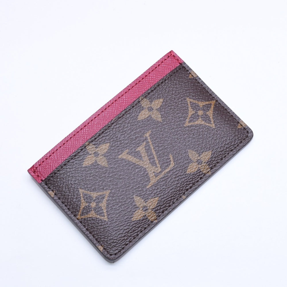 新品未使用品 LOUIS VUITTON ルイヴィトン カードケース ポルト カルト・サーンプル M60703 モノグラムキャンバス ブラウン フューシャ 中古 4a005660