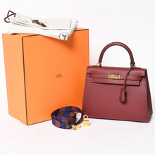 画像をギャラリービューアに読み込む, 新品同様品 HERMES エルメス ケリー25 X刻印 外縫い ルージュアッシュ 赤 ルージュアッシュ ゴールド金具 中古 4a005647