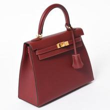 画像をギャラリービューアに読み込む, 新品同様品 HERMES エルメス ケリー25 X刻印 外縫い ルージュアッシュ 赤 ルージュアッシュ ゴールド金具 中古 4a005647