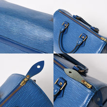 画像をギャラリービューアに読み込む, 極美品 LOUIS VUITTON ルイヴィトン スピーディ25 ハンドバッグ M43015 エピ レザー トレドブルー ゴールド金具 中古 4a005650