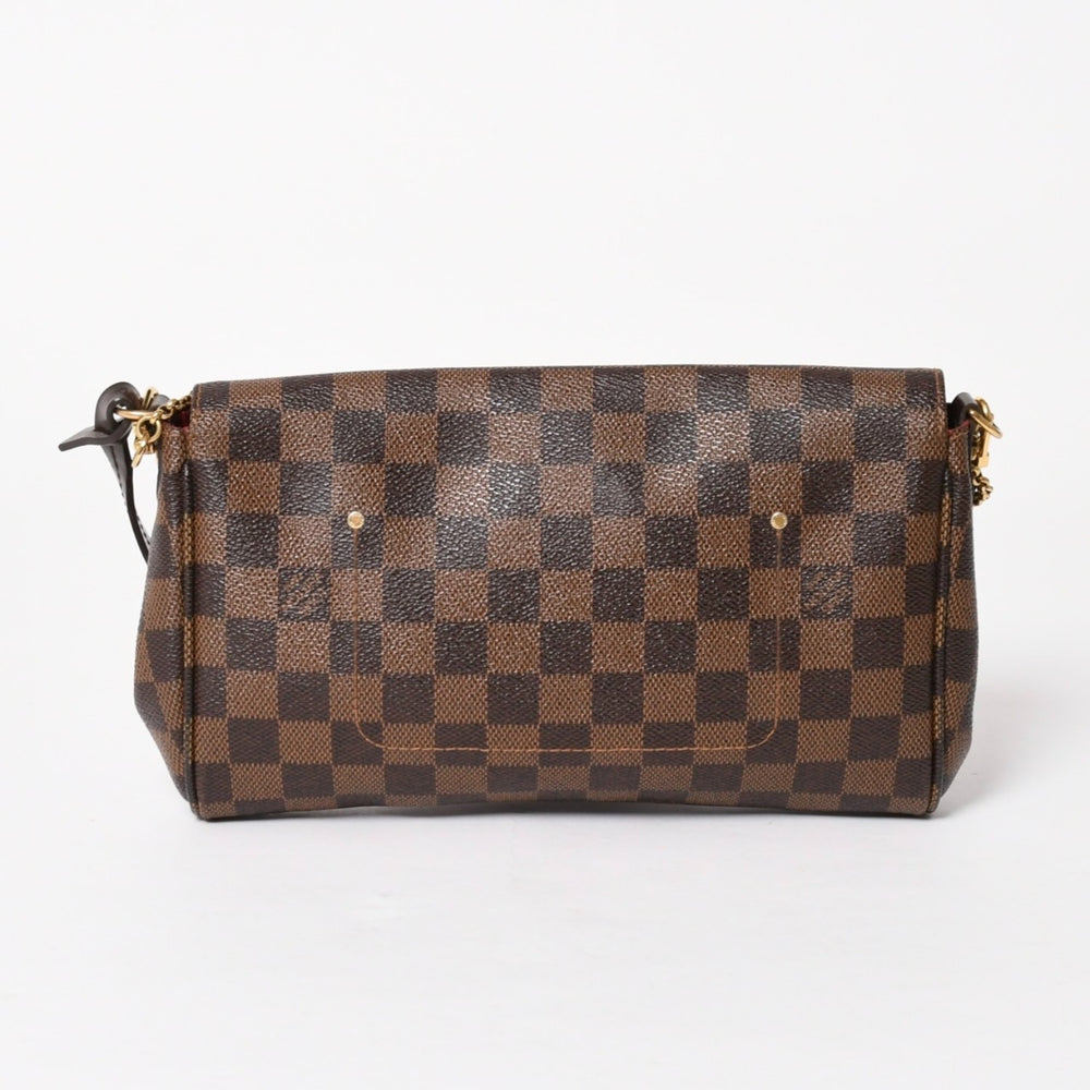 極美品 LOUIS VUITTON ルイヴィトン ショルダーバッグ ダミエ フェイボリットMM ダミエキャンバス N41129 ブラウン 中古 4a005626