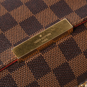 Very Good Condition LOUIS VUITTON Shoulder Bag Damier Favorite MM Damier Canvas N41129 Brown Used 4a005626
