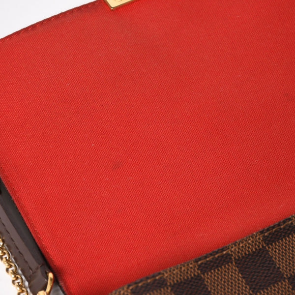 Very Good Condition LOUIS VUITTON Shoulder Bag Damier Favorite MM Damier Canvas N41129 Brown Used 4a005626