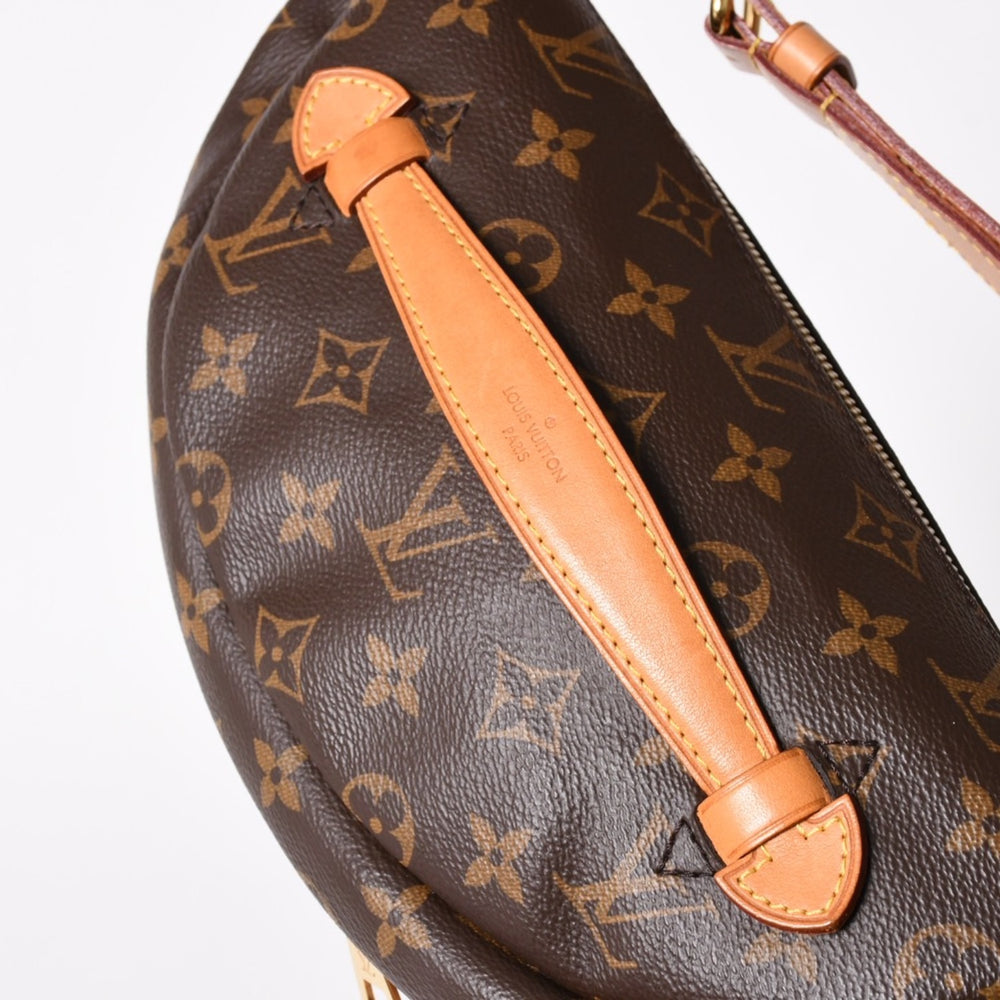 極美品 LOUIS VUITTON ルイ ヴィトン バムバッグMM ショルダーバッグ M43644 ブラウン モノグラムキャンバス レザー ゴールド金具 中古 4a005649