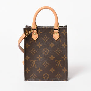 Like new LOUIS VUITTON Petit Sac Pla 2WAY bag M69442 Monogram Brown Gold hardware Used 4a005633