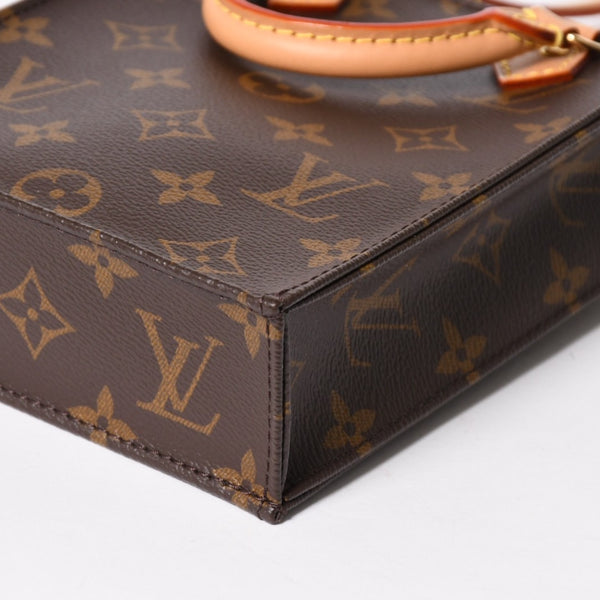 Like new LOUIS VUITTON Petit Sac Pla 2WAY bag M69442 Monogram Brown Gold hardware Used 4a005633