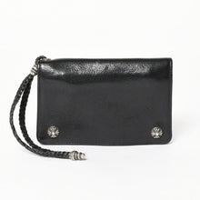 画像をギャラリービューアに読み込む, CHROME HEARTS クロムハーツ 2ZIP STRAP WALLET 2ジップ ストラップ ウォレット 二つ折り財布 クロスボール ブラック 美品 中古 4a005566
