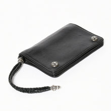画像をギャラリービューアに読み込む, CHROME HEARTS クロムハーツ 2ZIP STRAP WALLET 2ジップ ストラップ ウォレット 二つ折り財布 クロスボール ブラック 美品 中古 4a005566