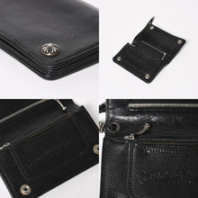 画像をギャラリービューアに読み込む, CHROME HEARTS クロムハーツ 2ZIP STRAP WALLET 2ジップ ストラップ ウォレット 二つ折り財布 クロスボール ブラック 美品 中古 4a005566